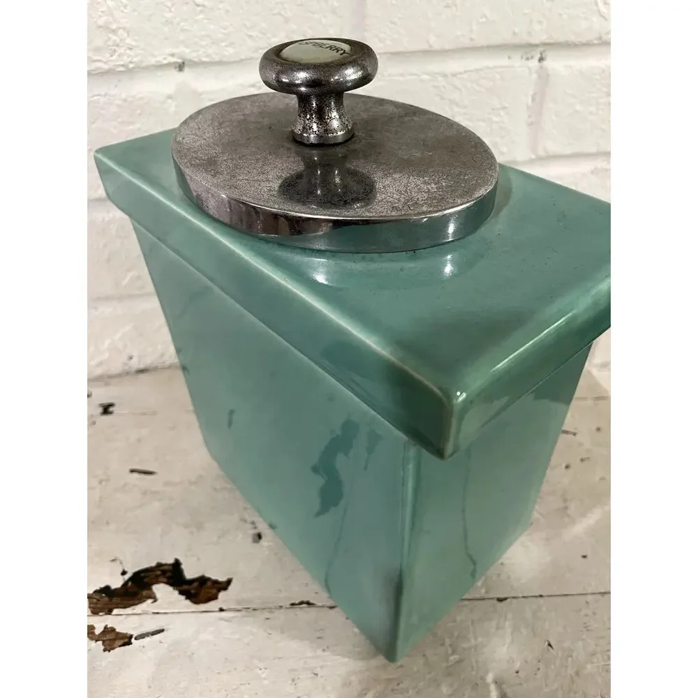 Vintage Hall China Jade Raspberry Soda Fountain Syrup Dispenser w/ Lid & Ladle